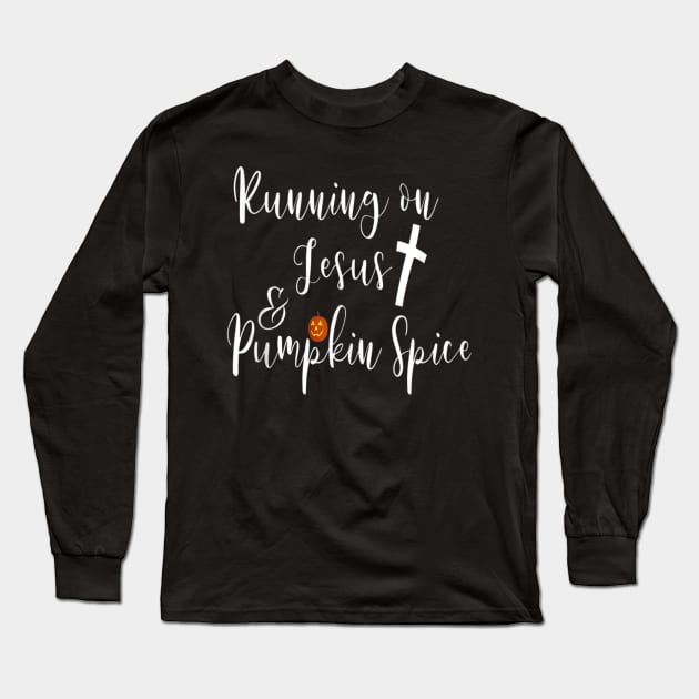 Jesus and Pumpkin Spice Christian Cross Halloween Costume Long Sleeve T-Shirt by ChristianCrecenzio